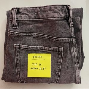 Pacsun black grey washed dad jeans